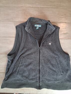 Big Dogs Fun & Attitude Gray Full Zip Vest Size: 1X